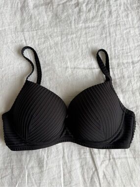 Black Textured Bikini Top - Classic Support